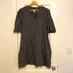 J. Crew Flannel Puff Sleeve Dress